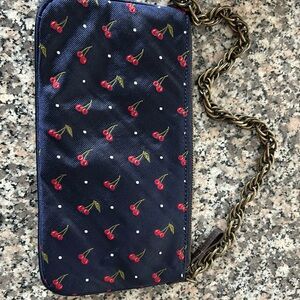 J. Crew small purse, cherry print. Never used.